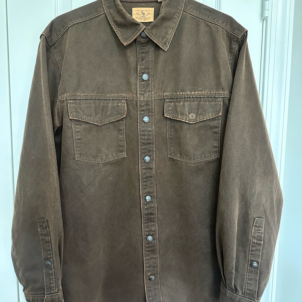 Men's Brown heavy weight canvas like shirt